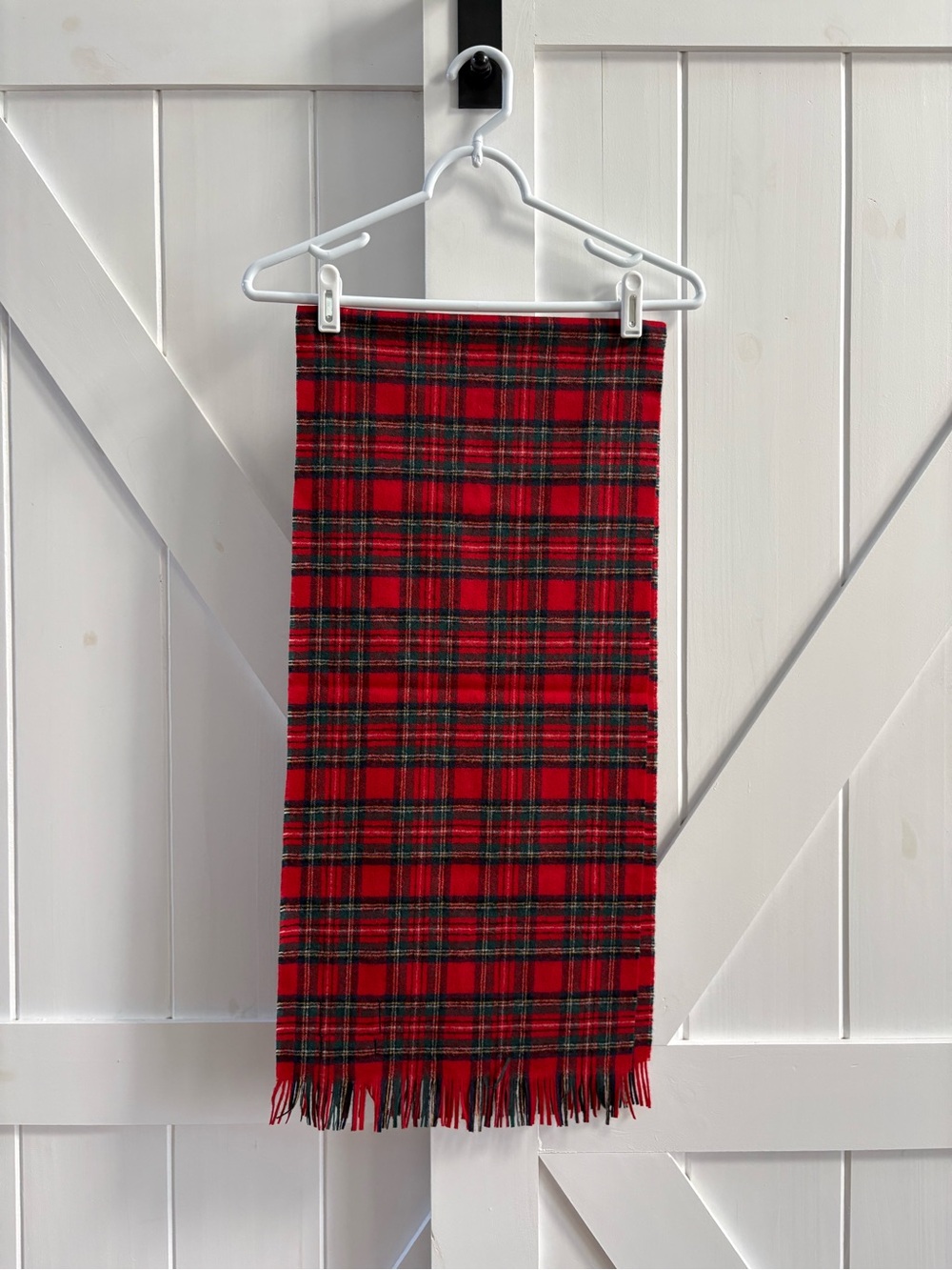 Pendleton Red Tartan Plaid 100% Virgin Wool Scarf - Made in USA